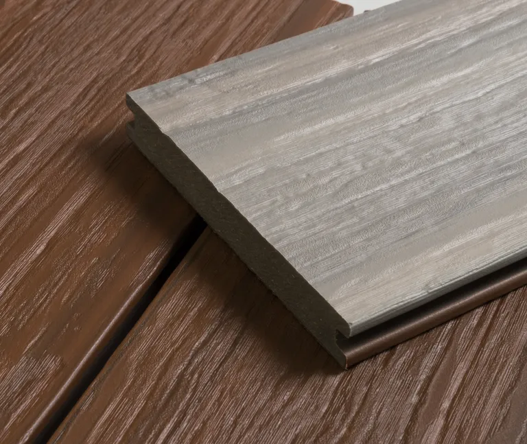 HORI Terrassendielen WPC/BPC massiv Schutzummantelung rotbraun + grau/creme 20 x 140 mm 2