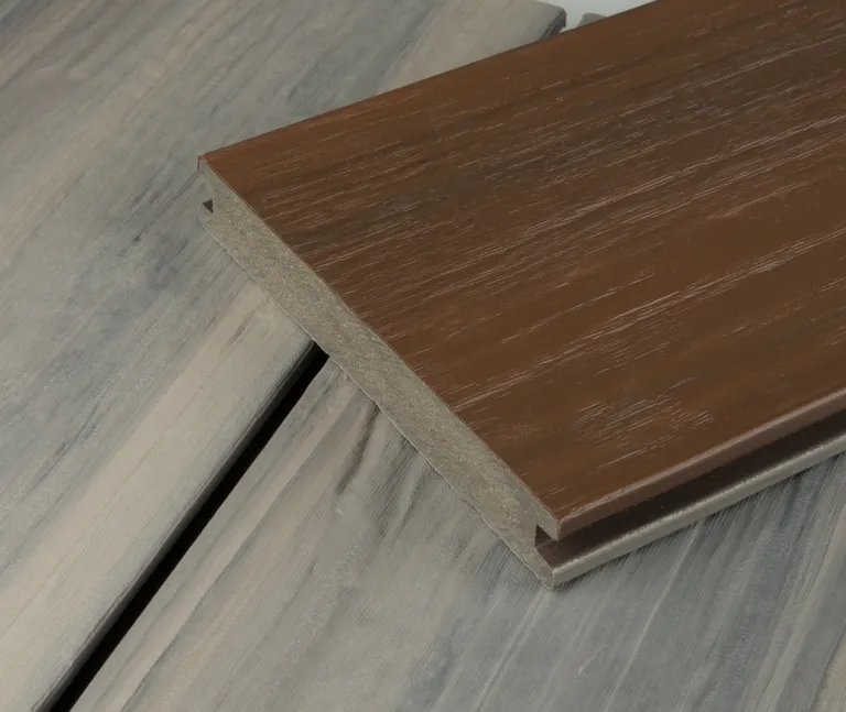 HORI Terrassendielen WPC/BPC massiv Schutzummantelung rotbraun + grau/creme 20 x 140 mm 6