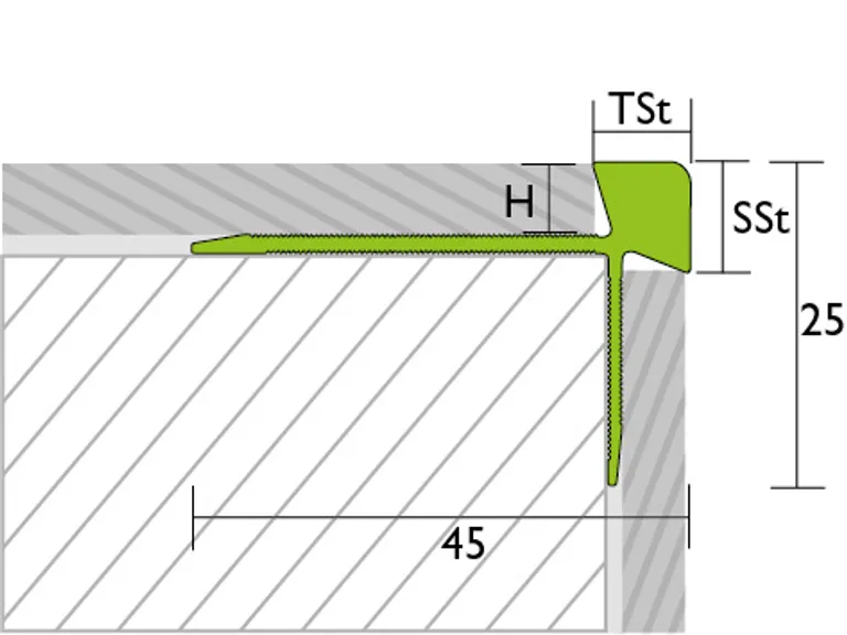 PRO Treppenkante PROSTEP Alu 6mm, eloxiert Edelstahl, 270cm 2