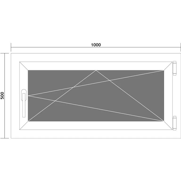 HORI Kunststofffenster Dreh/Kipp 1000 x 500 mm 3