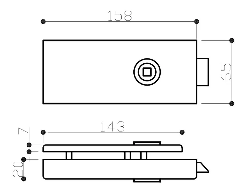 HORI Beschlagsset Design Edelstahl inkl. 3-tlg. Band, Rahmenteil und Türgriff 2