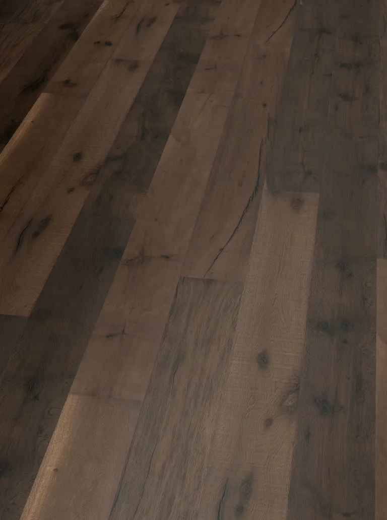 HORI Parkett Eiche Altholz Carbon gebürstet Landhausdiele rauchschwarz geölt 2