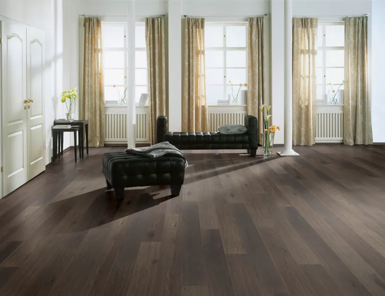 HORI Parkett Eiche Landhausdiele Vintage gebürstet schlammbraun handgehobelt geölt 6