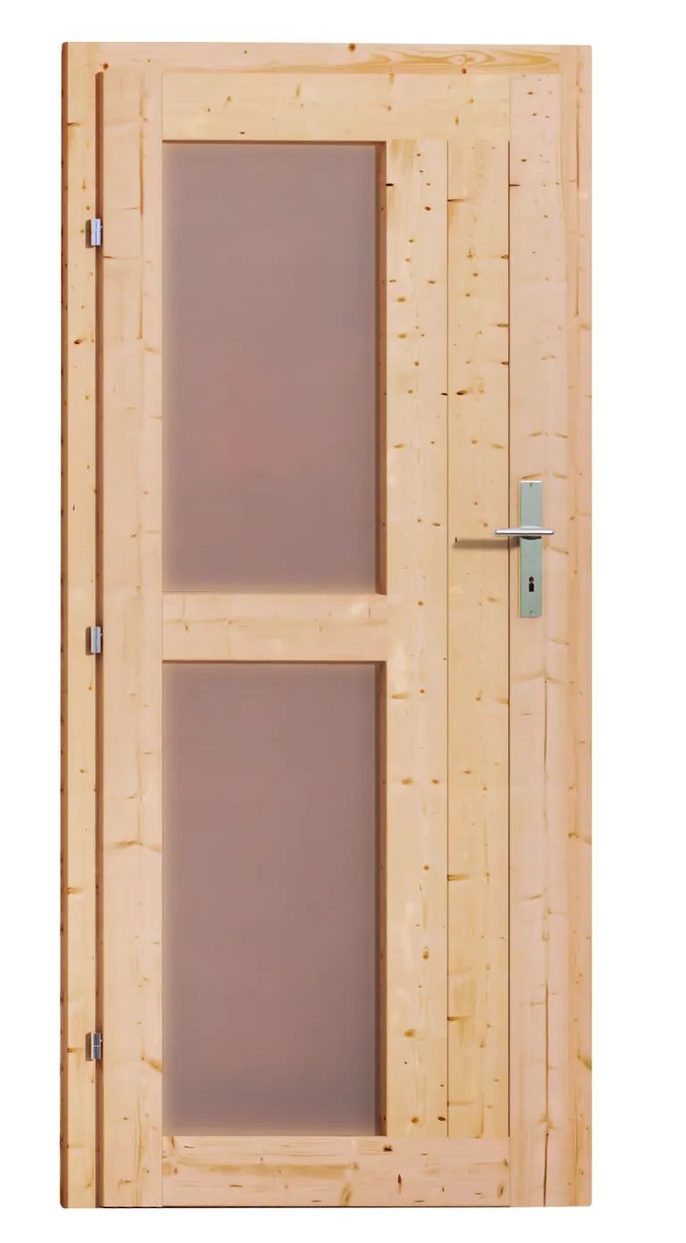 Karibu Sauna-Haus Bosse 1 mit Vorraum Türe Milchglas 38 mm 4