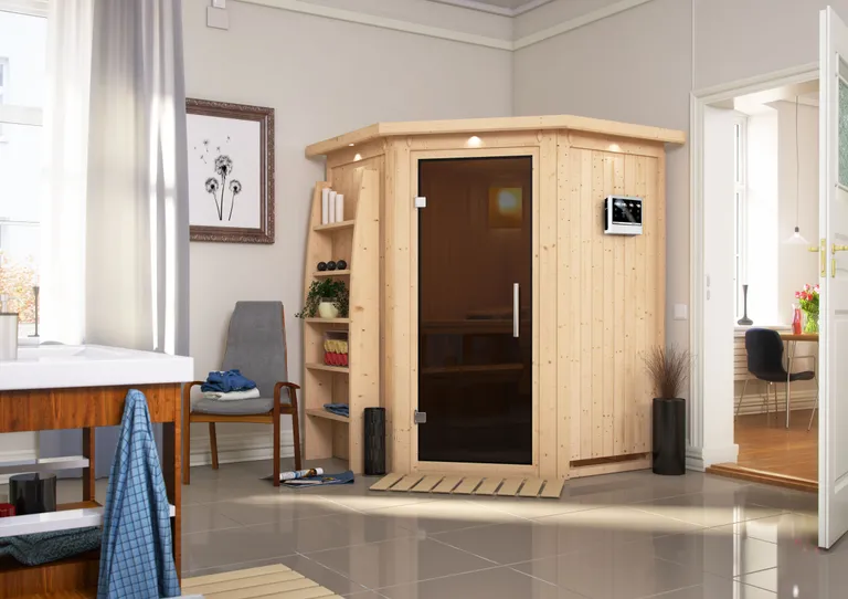 Karibu System-Sauna Larin Eckeinstieg 68 mm 3