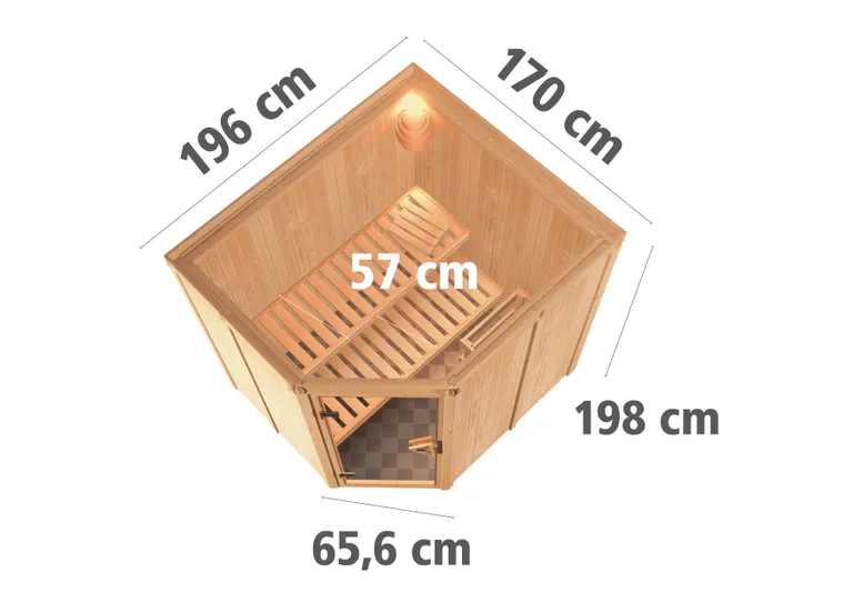 Karibu System-Sauna Magne Eckeinstieg 68 mm 5