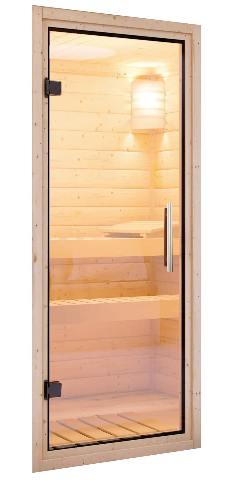 Karibu System-Sauna Komplettset Viggo Eckeinstieg 68 mm 3