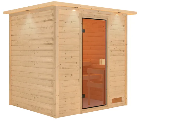 Woodfeeling Massivholz-Sauna Adelina Fronteinstieg 38 mm 2