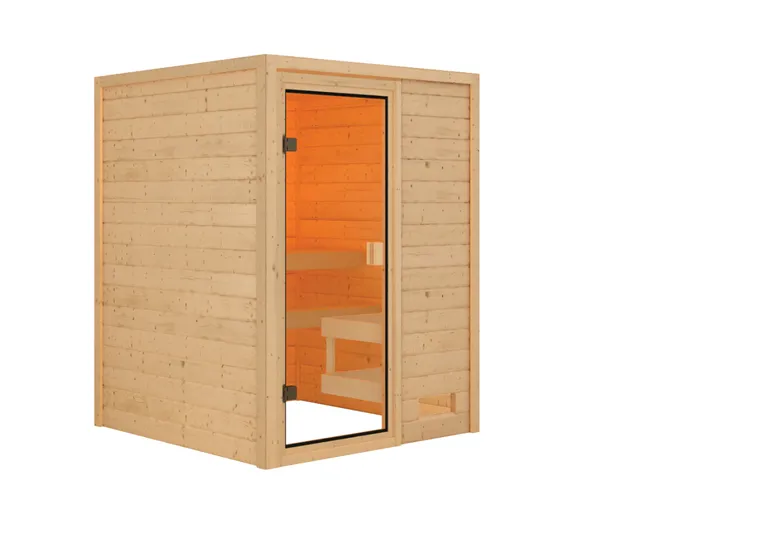 Woodfeeling Massivholz-Sauna Sandra Fronteinstieg 38 mm 2