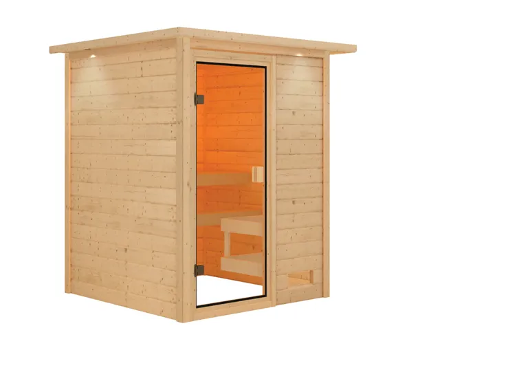 Woodfeeling Massivholz-Sauna Sandra Fronteinstieg 38 mm 3