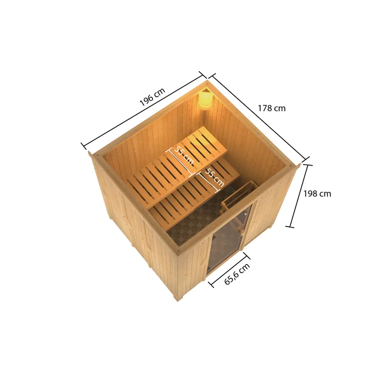 Woodfeeling System-Sauna Tromsö Fronteinstieg 68 mm 1