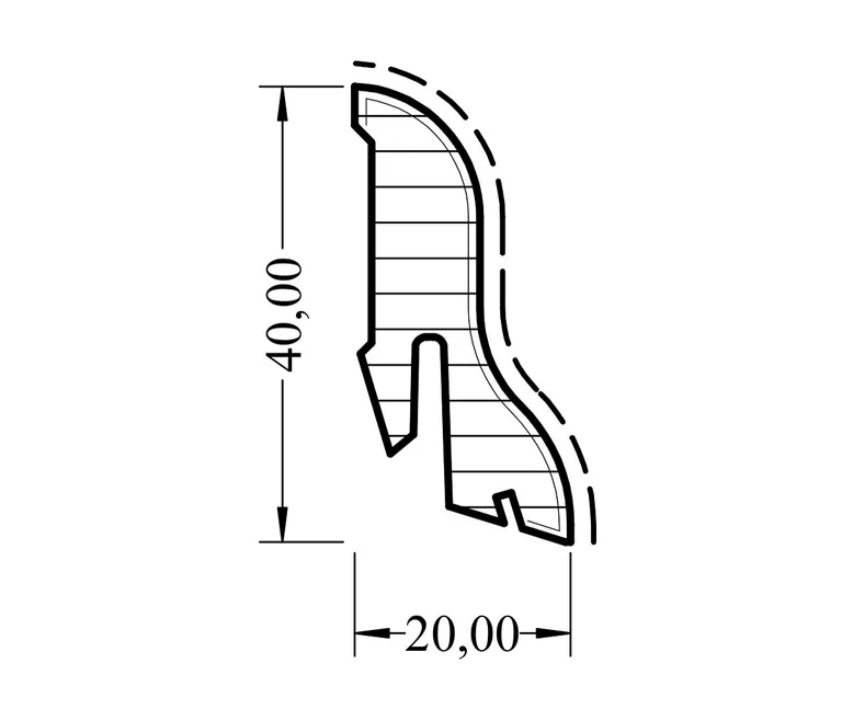 HORI Sockelleiste Esche Dekor grau 1