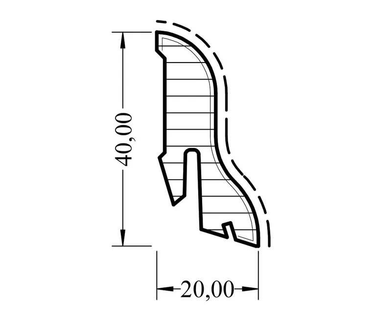 HORI Sockelleiste Esche Dekor schwarz 1