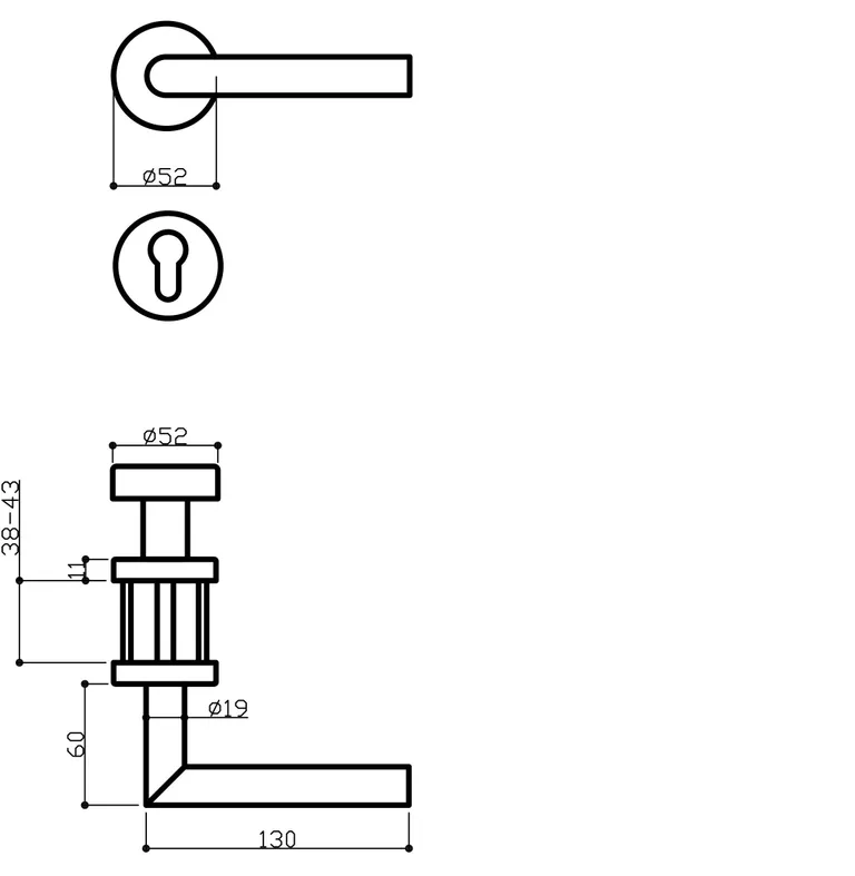 HORI Türgriff Edelstahl L-Form Barcelona 2