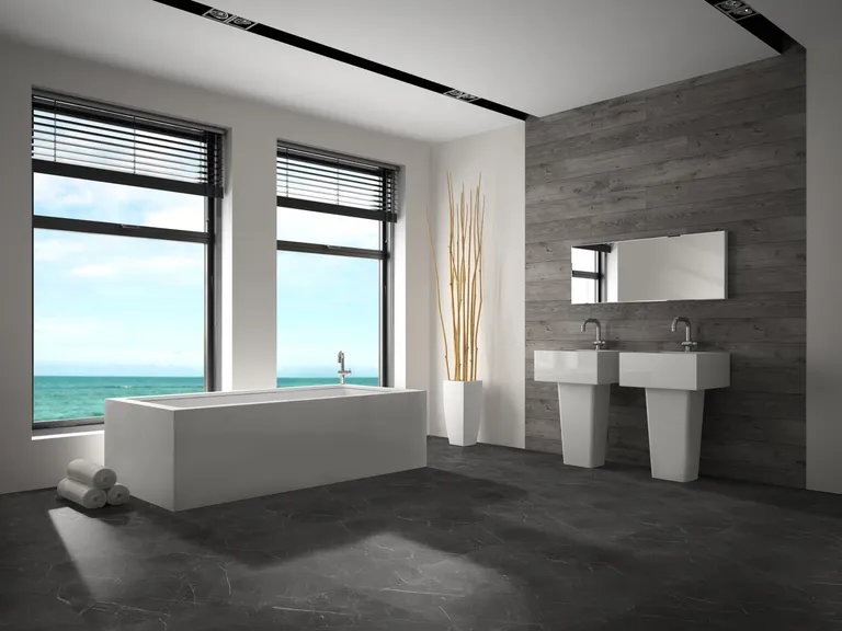 HORI Klick-Hartvinylboden Rigid SPC XXL Fliesenformat Marmo di Carrara Antracite Steinstruktur 6