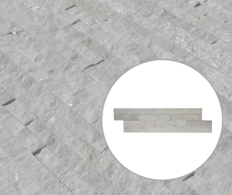 HORI Wandverkleidung Natursteinverblender Mont Blanc Kristall Weiß 0
