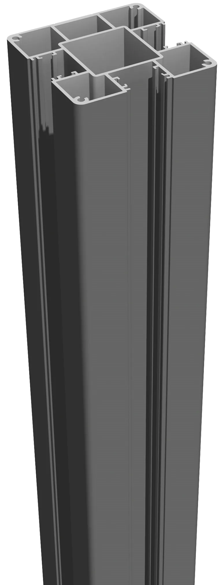 GroJa WPC/BPC Sichtschutzzaun Stecksystem mit 30 cm Glaseinsatz Komplettset 3